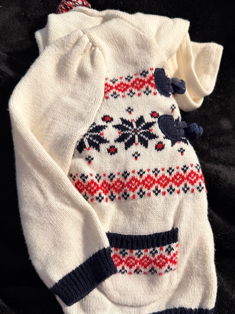 Gymboree Hooded Fair Isle Toggle Knit Cardigan Sweater 12-18 Months